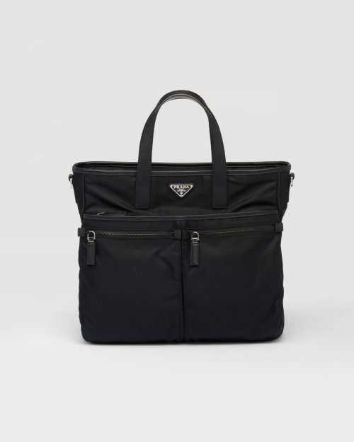 プラダ(PRADA) Re-Nylon xサフィアーノレザー トートバッグ