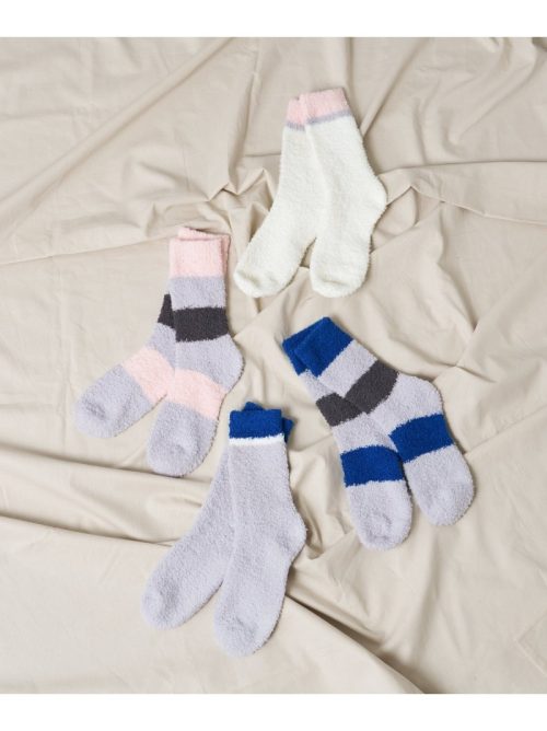 バースデイバー(BIRTHDAY BAR) 吸湿発熱もこもこソックス ボーダー