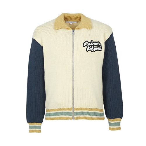 メゾンキツネ(MAISON KITSUNE) ニット カレッジ ブルゾン