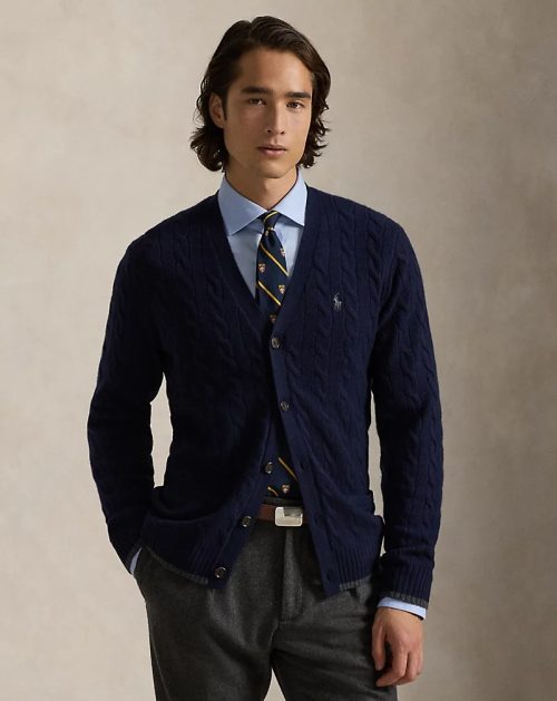 ラルフローレン(Ralph Lauren) ケーブルニット ウールカシミヤ カーディガン