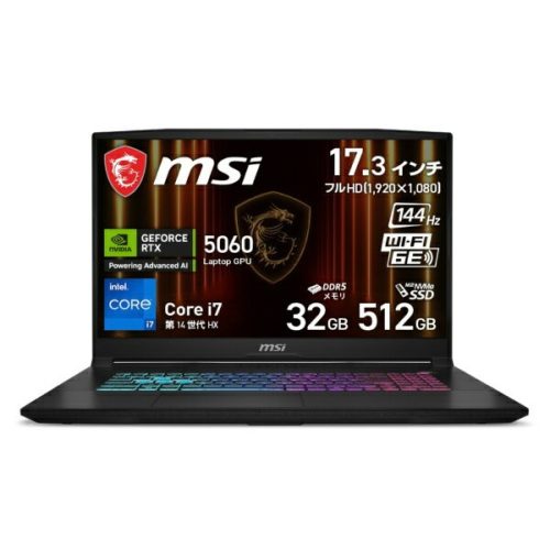 エムエスアイ(MSI) ゲーミングノートパソコン Katana-17-HX-B14WFK-5060JP