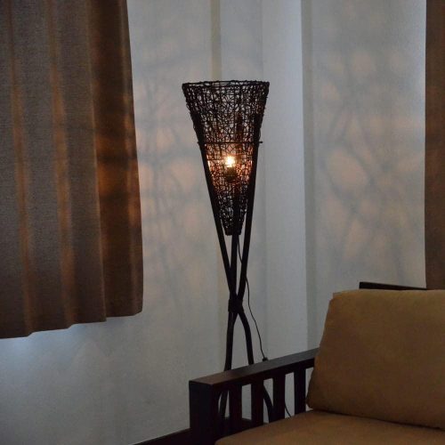 MANJA ラタン くねくね Torch Style フロアスタンドライト 150cm LAM-0407-RO