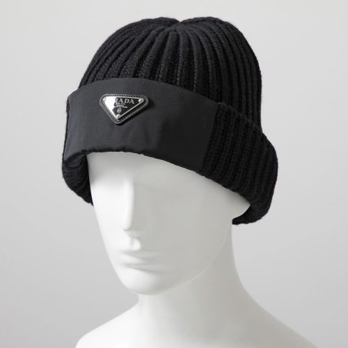 プラダ(PRADA) Re-Nylon ギャバジン×ウール キャップ