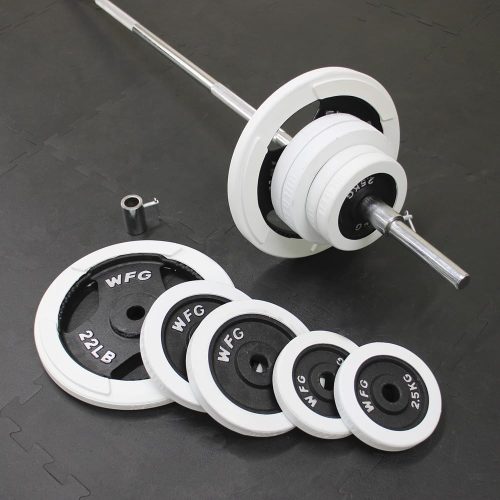 ワイルドフィット(WILD FIT) 白ラバーバーベルセット 1712