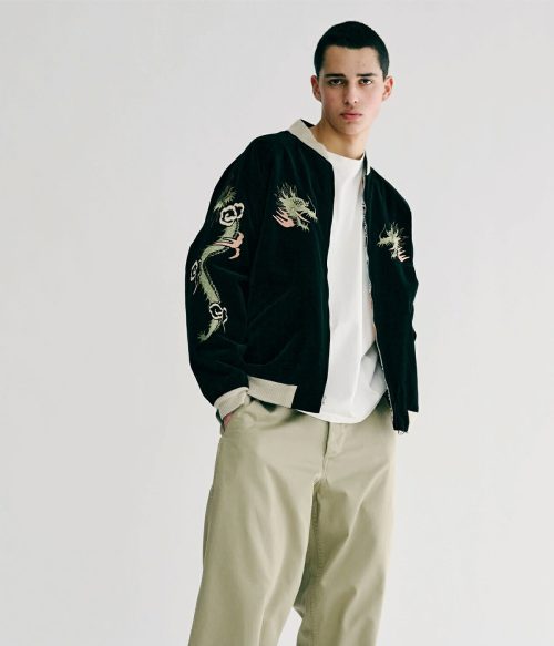 ゴールド(GOLD) SPECIAL EDITION VELVETEEN SOUVENIER JACKET "GREEN DRAGON"