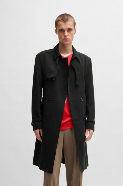 ヒューゴボス(HUGO BOSS) はっ水トレンチコート バックルベルト