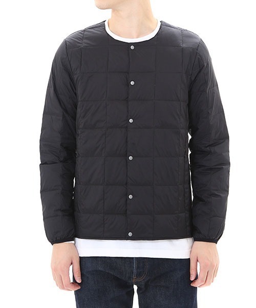 タイオン(TAION) ベーシック クルーネックボタン インナーダウンジャケット