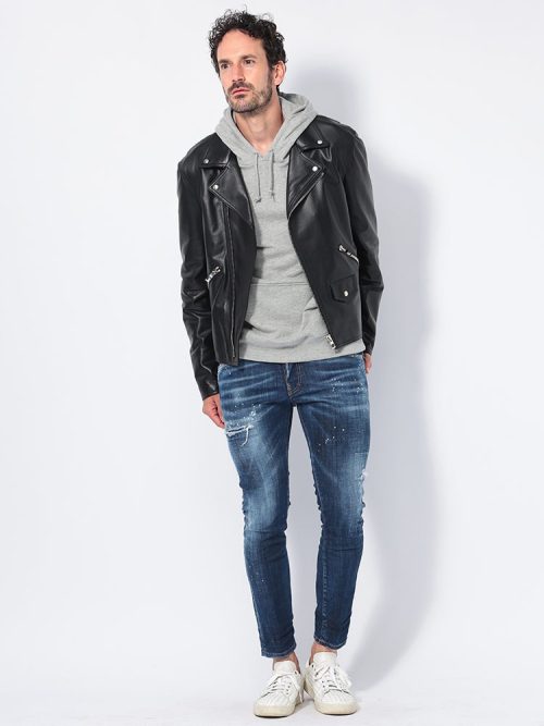 ロエベ(LOEWE) レザー ジップ ライダースジャケット