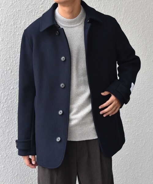 シップス エニィ(SHIPS any) PURE WOOL MELTON シングル Pコート