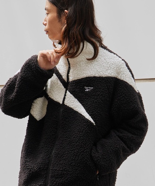 リーボック(Reebok) ベクター ボアフリース フリースJK ビッグロゴモコモコブルゾン