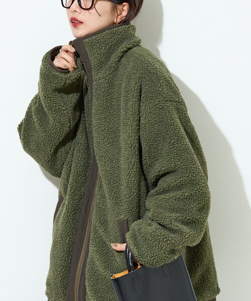 フリークスストア(FREAK'S STORE) スタンドカラー リバーシブル ボア ブルゾン