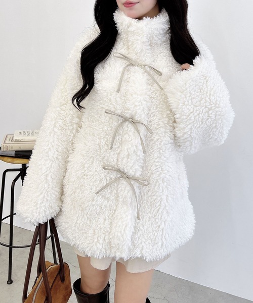 イング(INGNI) リボン取り外しスタンドボアブルゾン