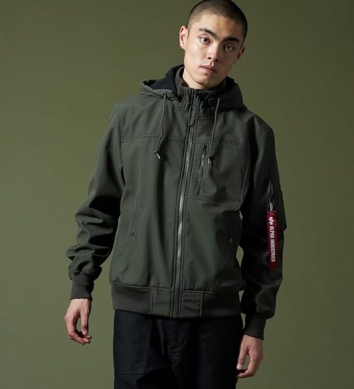 アルファインダストリーズ(ALPHA INDUSTRIES) フーデッド リブ ジャケット フリース ボンディング