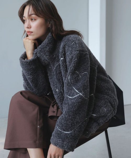 ビス(VIS) ジャガードボアブルゾン