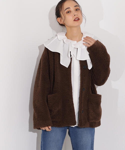 エヌナチュラルビューティーベーシック(N. Natural Beauty Basic) ノーカラーボアブルゾン