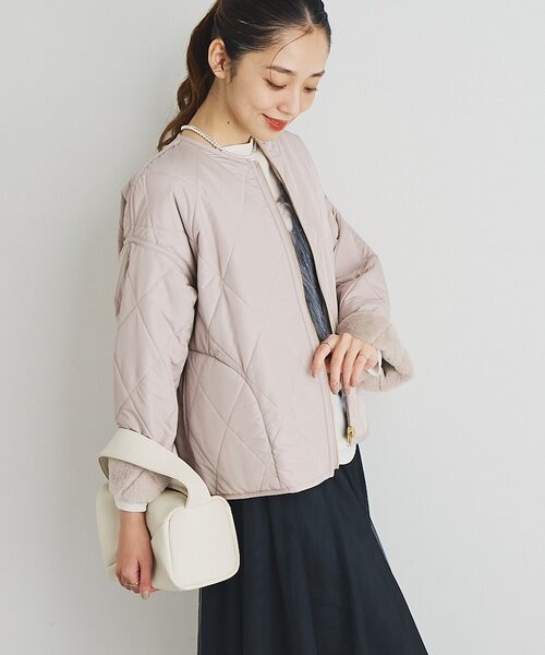 アンディコール(un dix cors) 2WAY仕様 リバーシブルZIPファーキルトブルゾン