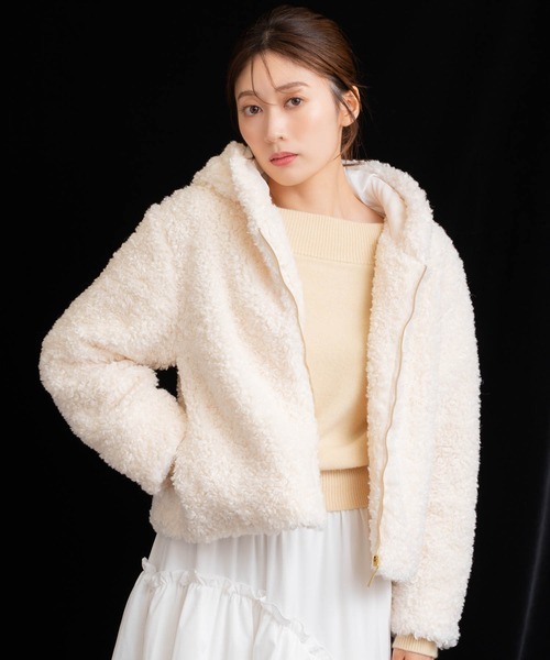 ノエラ(NOELA) ボアフーディーショートブルゾン