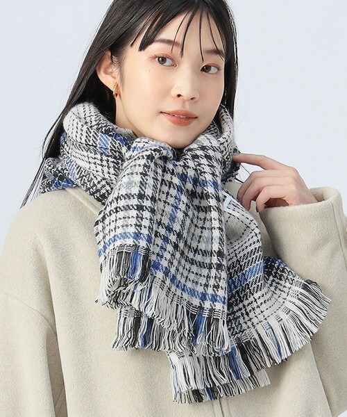 ビームスハート(BEAMS HEART) リバーシブル ロゴ ストール