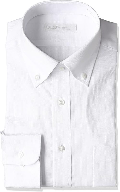 ヤマキ(YAMAKI) CYGNUS 長袖 レギュラーカラー ホワイト ワイシャツ
