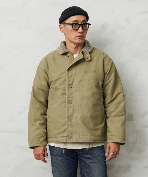 ワイパーインク(WAIPER.inc) 米海軍 U.S.NAVY N-1 デッキジャケット USED加工 SOLID&U.S.Nステンシル