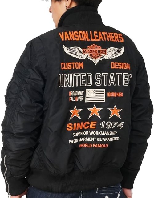 バンソン(VANSON) フライングエンブレム刺繍 中綿 MA-1 フライトジャケット