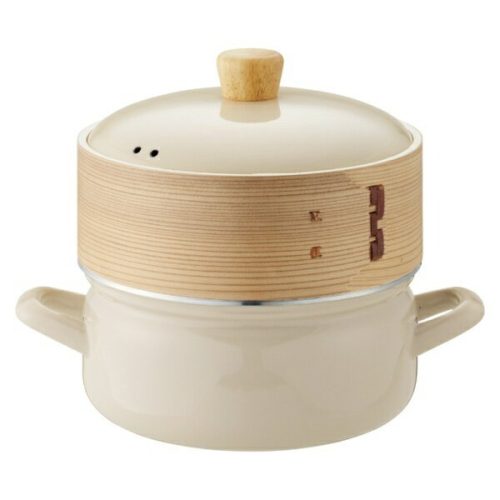 富士ホーロー(FUJIHORO) せいろ付きホーロー鍋 18cm SER-18W