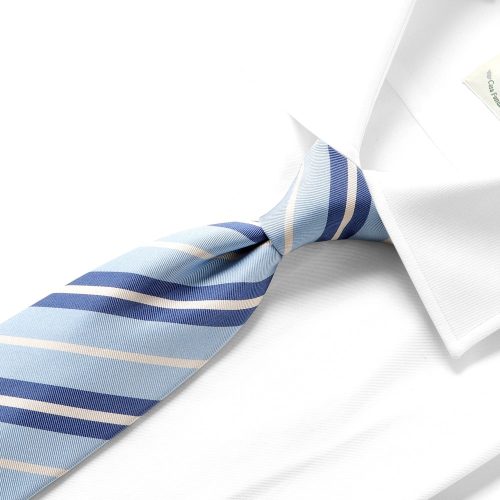 ルイジ・ボレッリ(LUIGI BORRELLI) シルクコットンツイルレジメンタルネクタイ