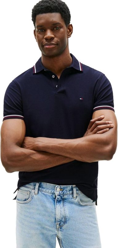 トミーヒルフィガー(TOMMY HILFIGER) ティッピングスリムフィットポロシャツ