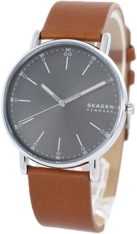 スカーゲン(SKAGEN) SIGNATUR 三針 ミディアムブラウンレザーウォッチ