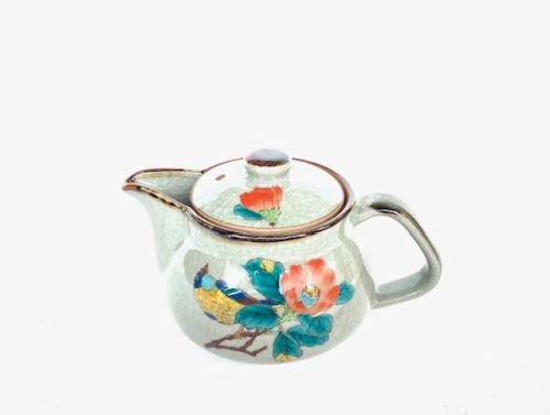 九谷焼酒井百華園 九谷焼 急須 大 椿に鳥 裏絵 350ml