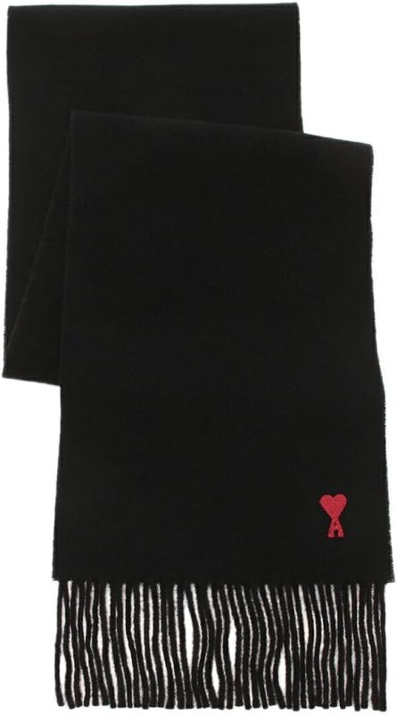 アミパリス(AMI PARIS) マフラー ロゴ フリンジ