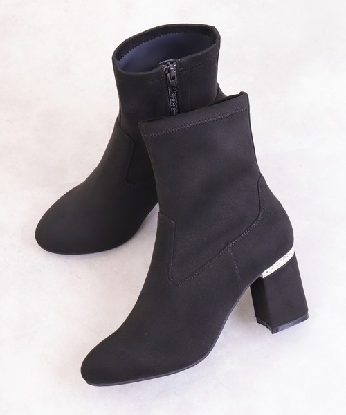 アルテミスバイダイアナ(artemis by DIANA) ビジューヒール ストレッチショートブーツ