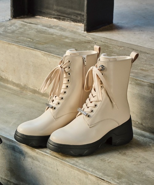 diana ハイウェッジ ストレッチニットショートブーツ プラス