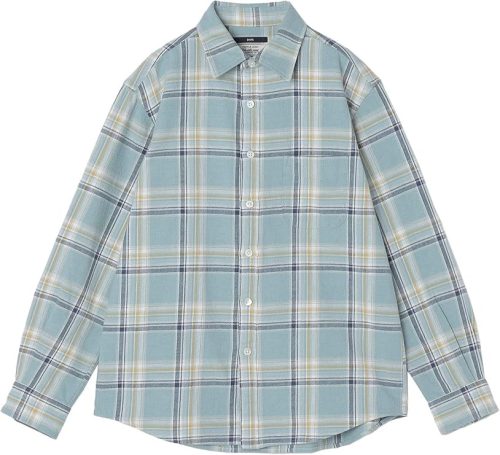 シップス(SHIPS) Shuttle notes レギュラーカラー オンブレチェック 長袖 ネルシャツ
