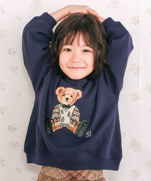 スラップ スリップ(SLAP SLIP) アニマルいろいろクマさん刺しゅうトレーナー