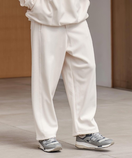 カンビオ(CAMBIO) ドビー裏起毛ボンディングワイドパンツ