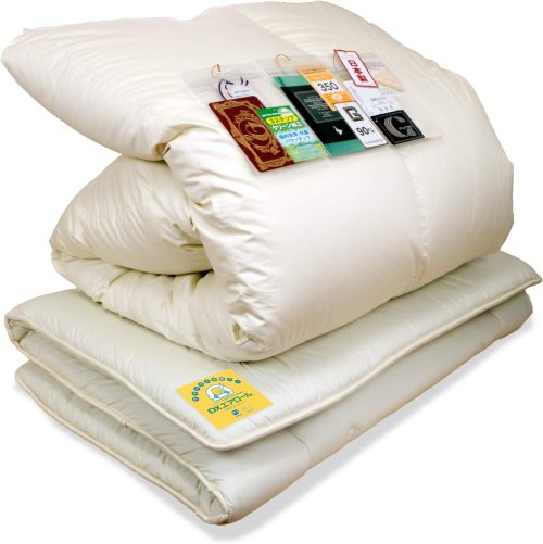 安眠工場 羽毛布団2点セット ダブル エクセルゴールド羽毛布団 と 敷布団のセット