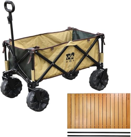 ワック(WAQ) アウトドアワゴン ウッドテーブルセット