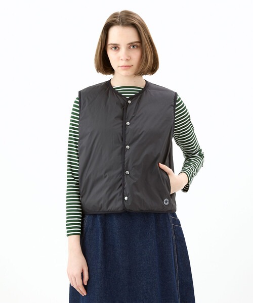 オーシバル(ORCHIVAL) Women's Polyester Taffeta Round Neck Inner Down Vest