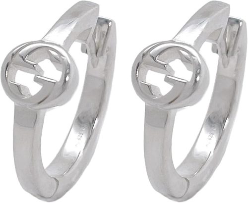 グッチ(GUCCI) グッチ インターロッキング フープピアス ・スターリングシルバー