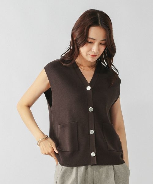 グローバルワーク(GLOBAL WORK) さらさらアゼボタンベスト 595374