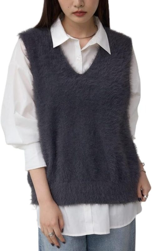 アズールバイマウジー(AZUL by moussy) シャギーニットベスト