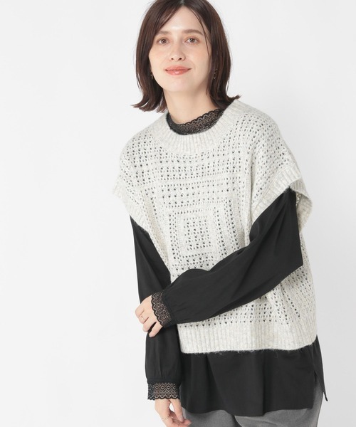 スタディオクリップ(studio CLIP) 5ゲージスクエアメランジベスト