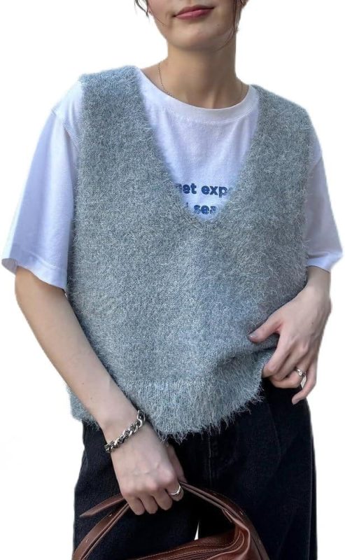 チャオパニックティピー(CIAOPANIC TYPY) ミックスフェザーヤーンクロップド丈ベスト