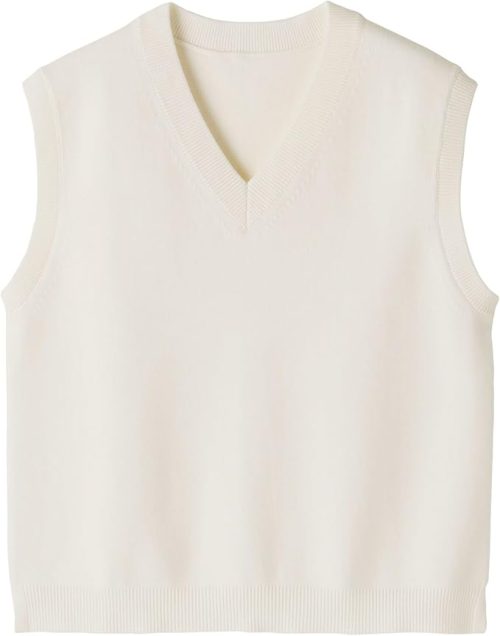 無印良品 洗えるニットVネックベスト