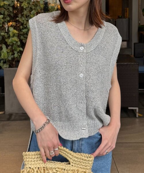 チャオパニックティピー(CIAOPANIC TYPY) メランジ編みサマーニットベスト