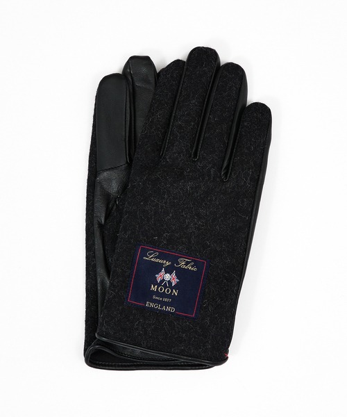 アバハウス(ABAHOUSE) MOON タッチパネル対応 ツイード×ラムレザーグローブ