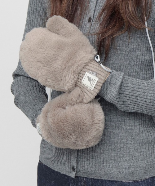 カンゴール(KANGOL) ファー ミトングローブ 2WAY ストラップ付