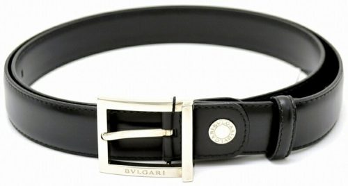 ブルガリ(BVLGARI) メンズレザーベルト スクエアフレームバックル