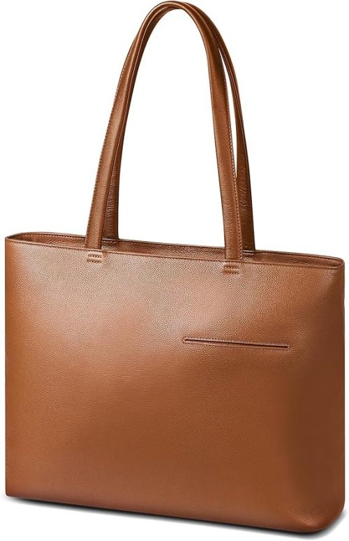 ムラ(MURA) シュリンクレザー シンプル スマホポケット付き本革トートバッグ